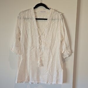Robin Piccone White Cotton Swim Coverup Tunic Size XS